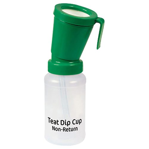 Nepovratni ventil unutar nastavka sprječava povratak korištene tekućine u spremnik – higijenski, praktično, sigurno Za sise kod mužnje krave prije i nakon mužnje