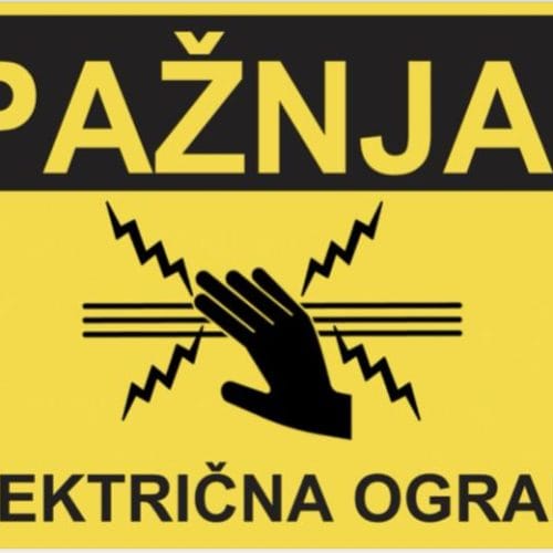 znak upozorenja elektricni pastir hrvatskom jeziku slika 159001245